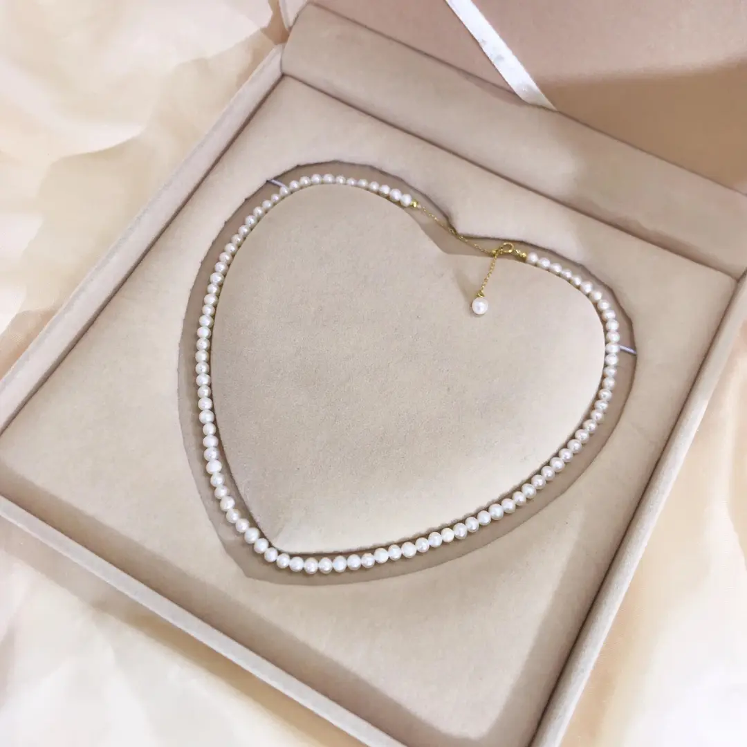 Organic accessory, necklace from pearl, chain, set for mother's day, silver 925 sample, Birthday gift — chobi 11