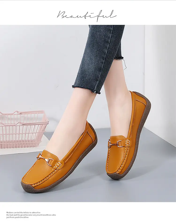 Comfortable universal “mom shoes” for summer and autumn, non-slip loafers wedge heel for work and office, non-slip sole, work shoes — chobi 21