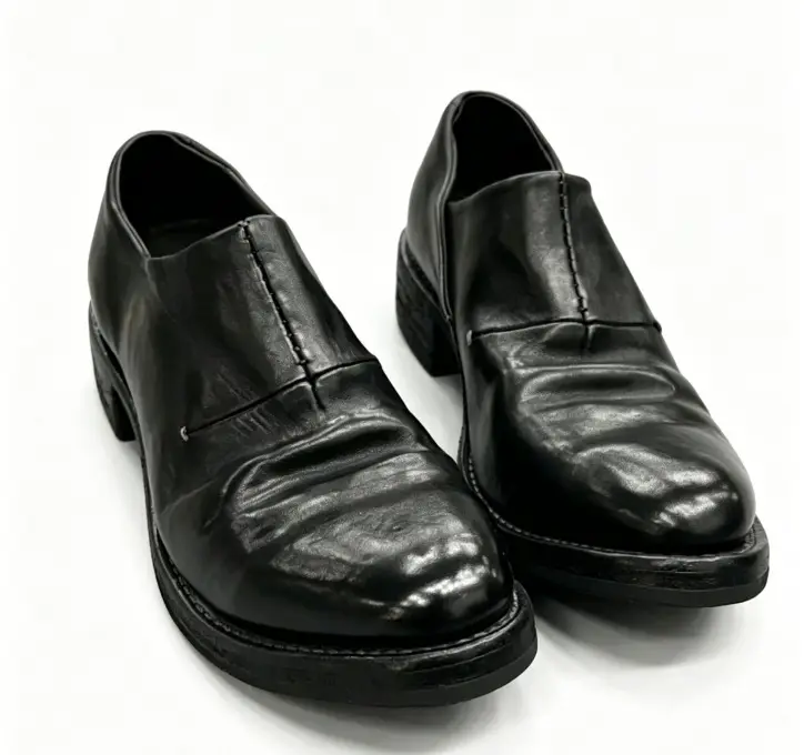 Black shoes, slip-ons with decorative stitching, loafers pointed-toe — chobi 9