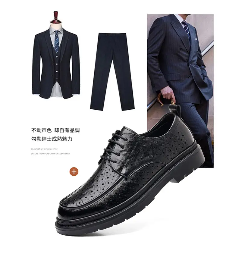Classic suit jacket, men's summer shoes, breathable casual footwear English style for leisure, Collection Year 2025 — chobi 5