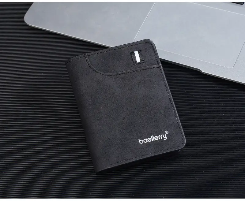 Ultra thin short small wallet, suede card holder for students — chobi 15