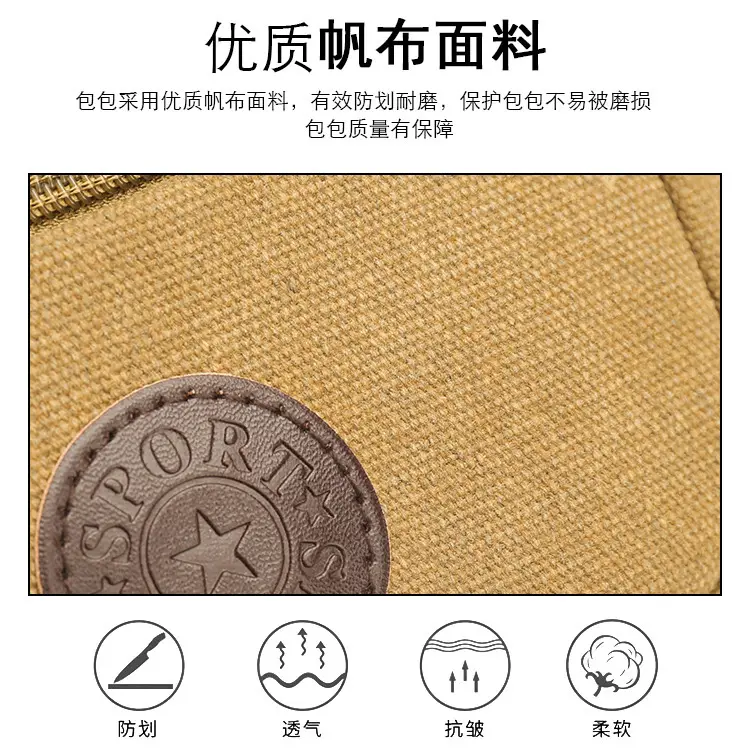 (Cross-border trading), men's cloth multicoloured belt bag, wear-resistant chest bag, travel shoulder bag, casual wallet, increased thickness — chobi 2