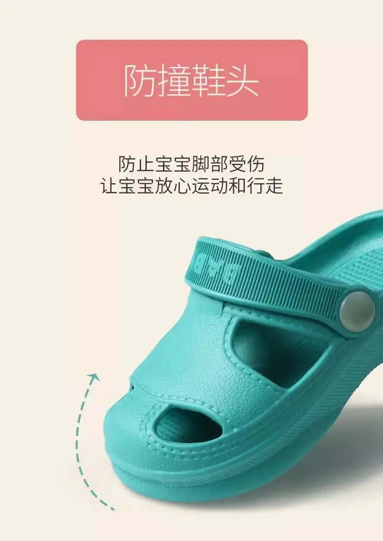 Children's summer Crocs-style slippers for boys, non-slip beach beach footwear for early age, cartoon mule, soft sole — chobi 14