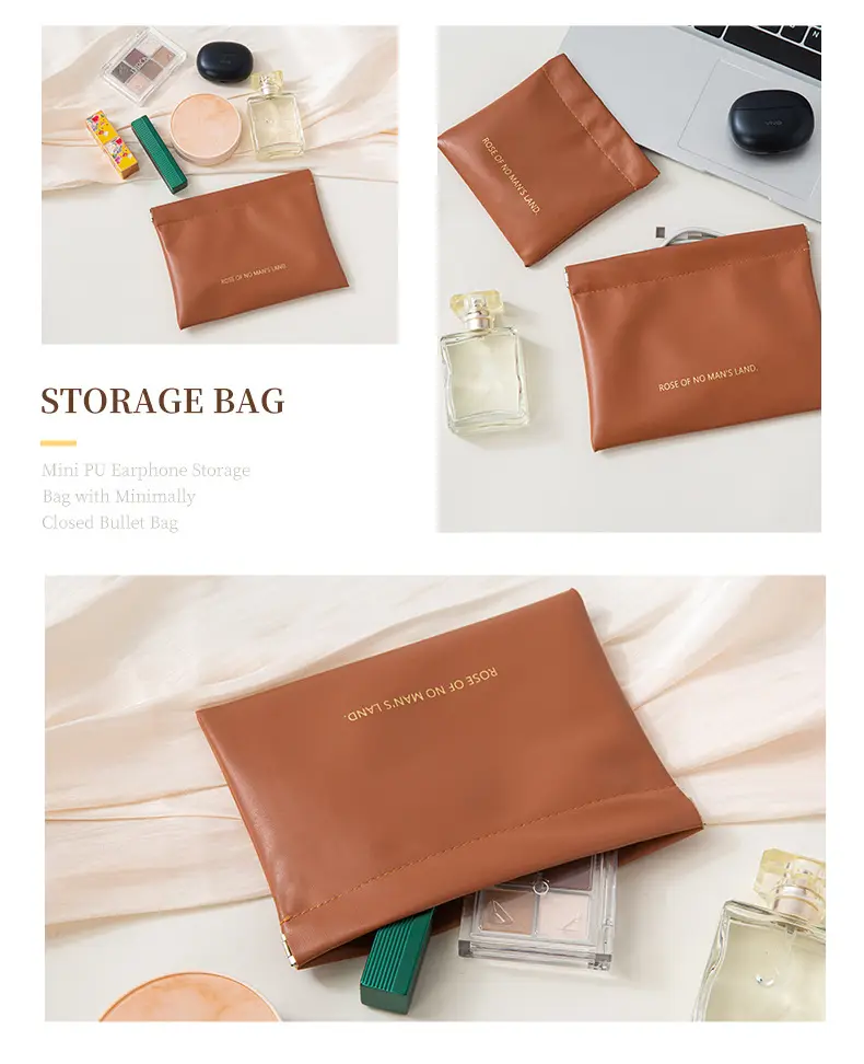 Automatic cosmetic organizer bag, polyurethane lipstick, storage system, small bag, (Physicals) — chobi 7