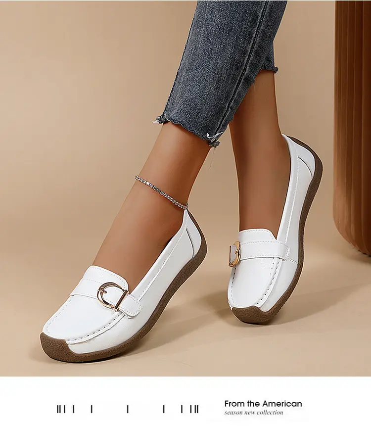 Casual women's loafers flat, comfortable “mom shoes”, Collection Year 2026, soft sole, plus size, non-slip sole — chobi 14