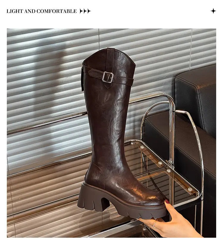 Fashionable autumn high boots platform, trend of season, height increasing — chobi 12