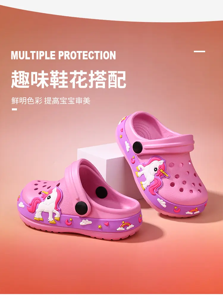 (Wholesale), children's summer Crocs-style slippers for men and women, fashionable beach breathable dinosaur, mule, soft sole, for teenagers — chobi 3