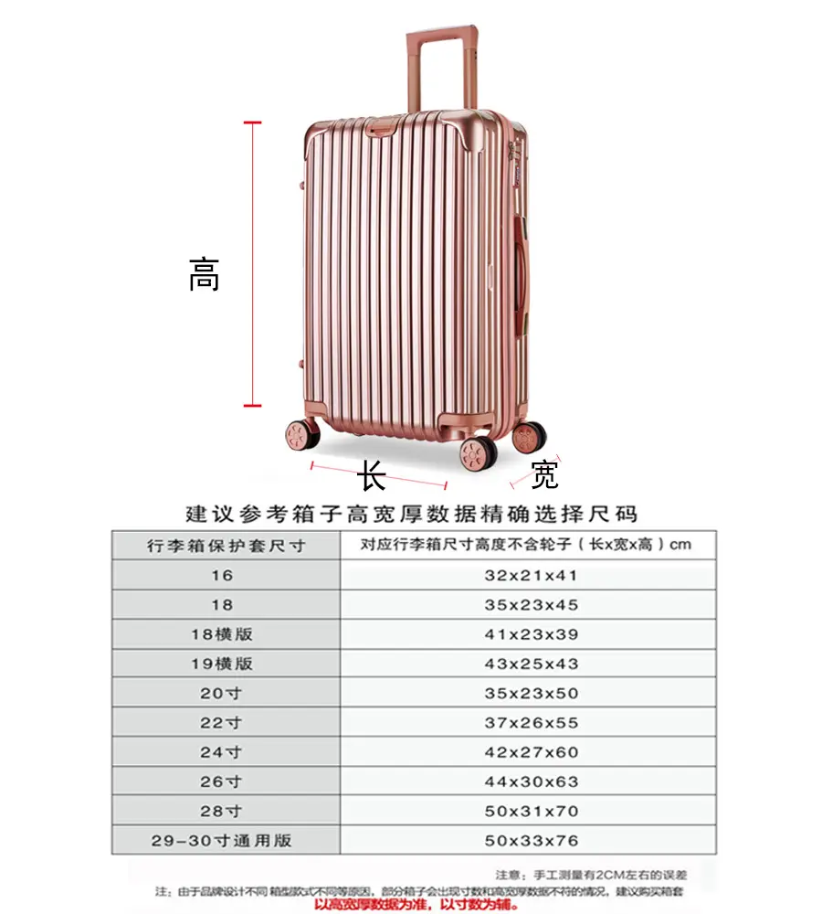 Suitcase, waterproof luggage protective case for traveling, wear-resistant dustproof box, transparent dust cover PVC, (Physicals), increased thickness — chobi 11