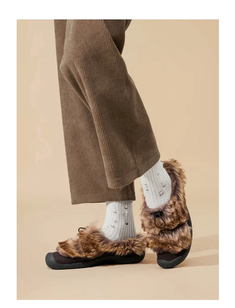 Women's shoes with soft soles and the same style as Cohen's sheep's hoof women's cotton shoes to keep warm and fall and winter new outdoor furry shoes — chobi 12