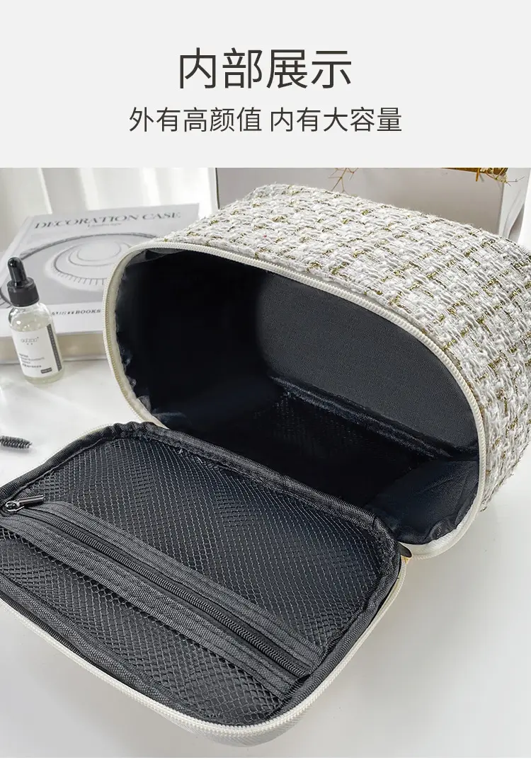 (Wholesale), handheld cosmetic bag, capacious purse, organizer bag for traveling, internet celebrity, Chanel style — chobi 8