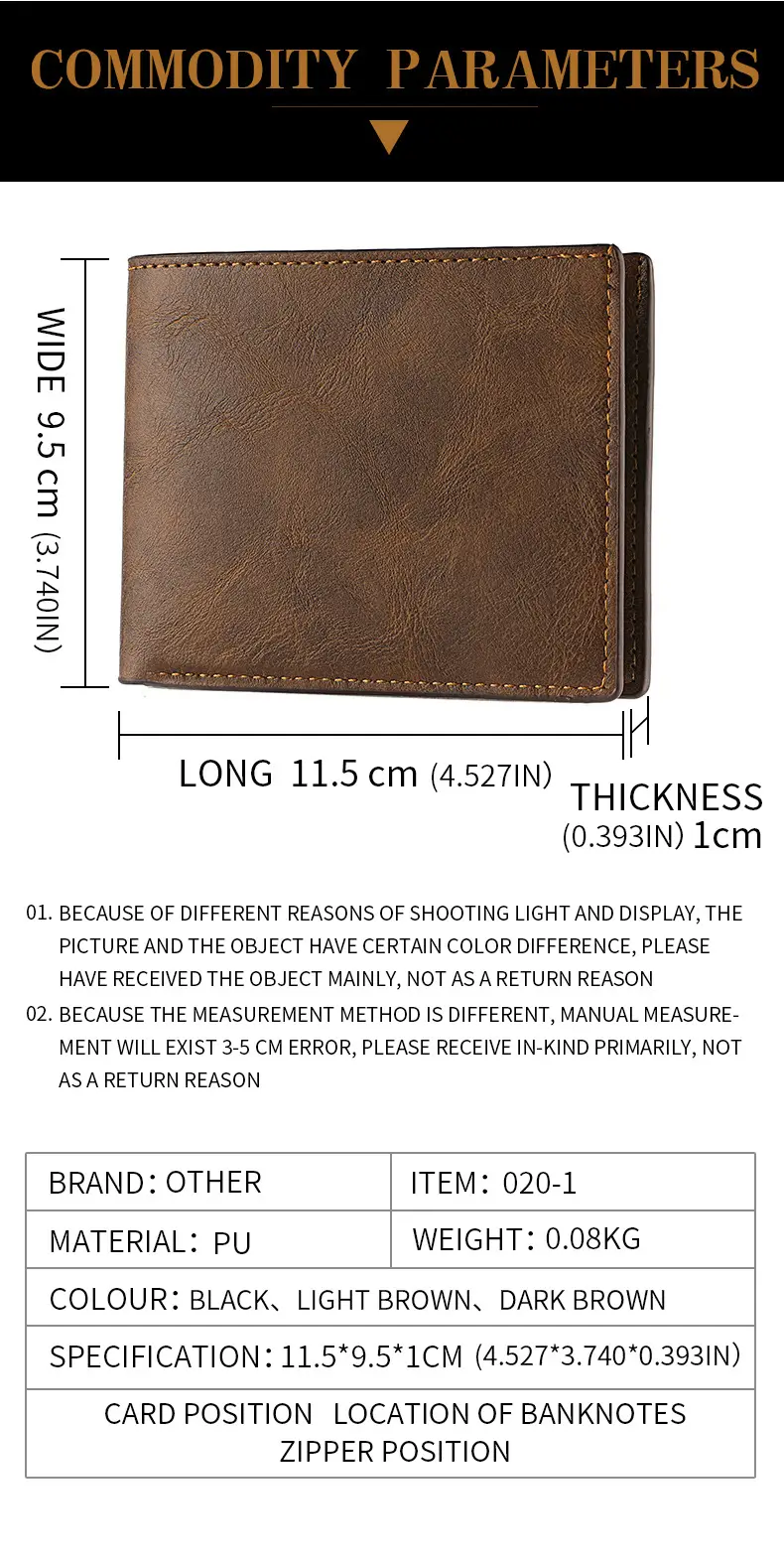 (Wholesale), men's short retro wallet for students, with your logo imprint, (Physicals) — chobi 29