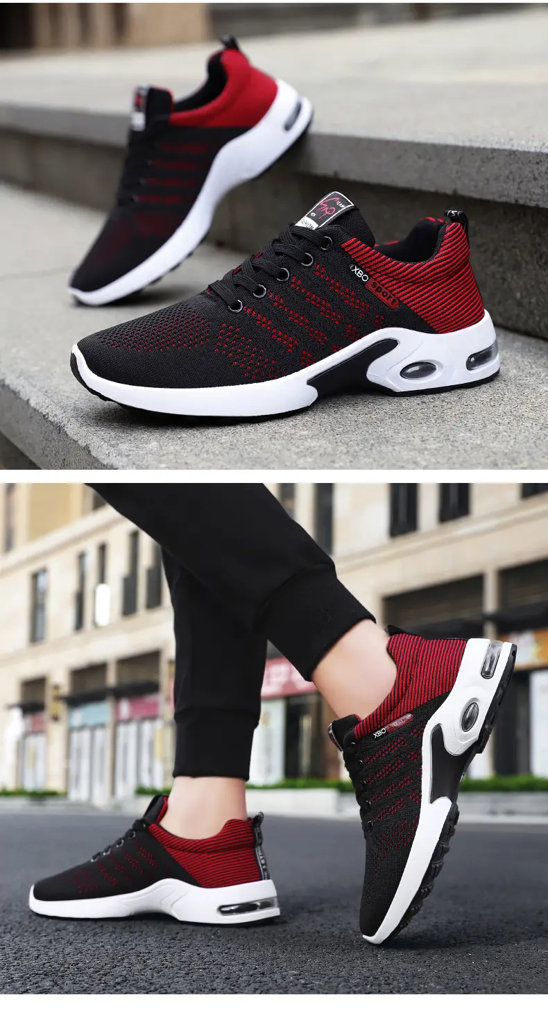 (Cross-border trading), sneakers, breathable trend casual footwear, universal soft heel, European style, plus size, made with flyknit technology — chobi 18