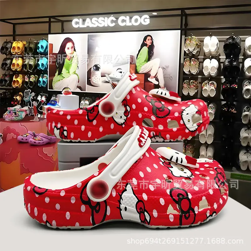 cross Children's Crocs-style slippers, children's bag, beach footwear, sandals, for teenagers, closed toe, family style — chobi 3