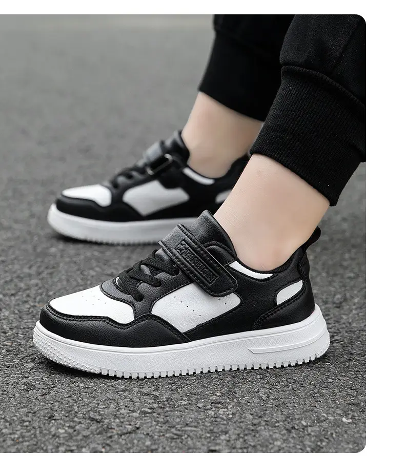 Children's white white sneakers for boys, white shoes for students — chobi 17