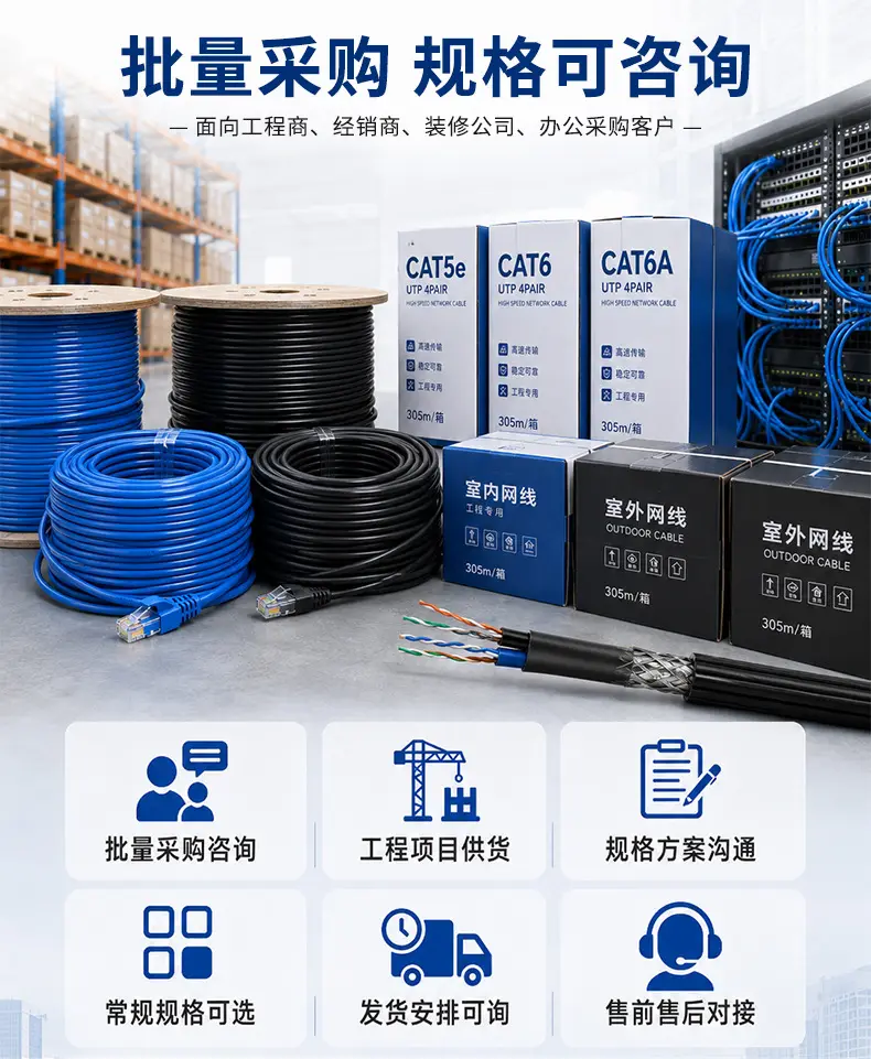 Computer finished network cable jumper, indoor broadband network twisted pair cable, Category 5e network cable, 1 meter network cable — chobi 9