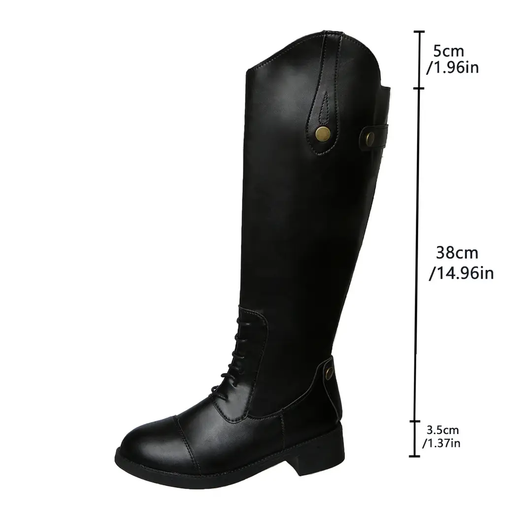 Demi-season high boots, Collection Year 2025, round toe, wide stable heel — chobi 5