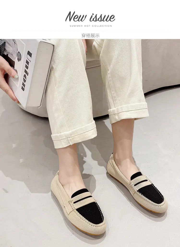 (Cross-border trading), knitted woven shoes, casual loafers, Collection Year 2025, round toe, non-slip sole — chobi 7