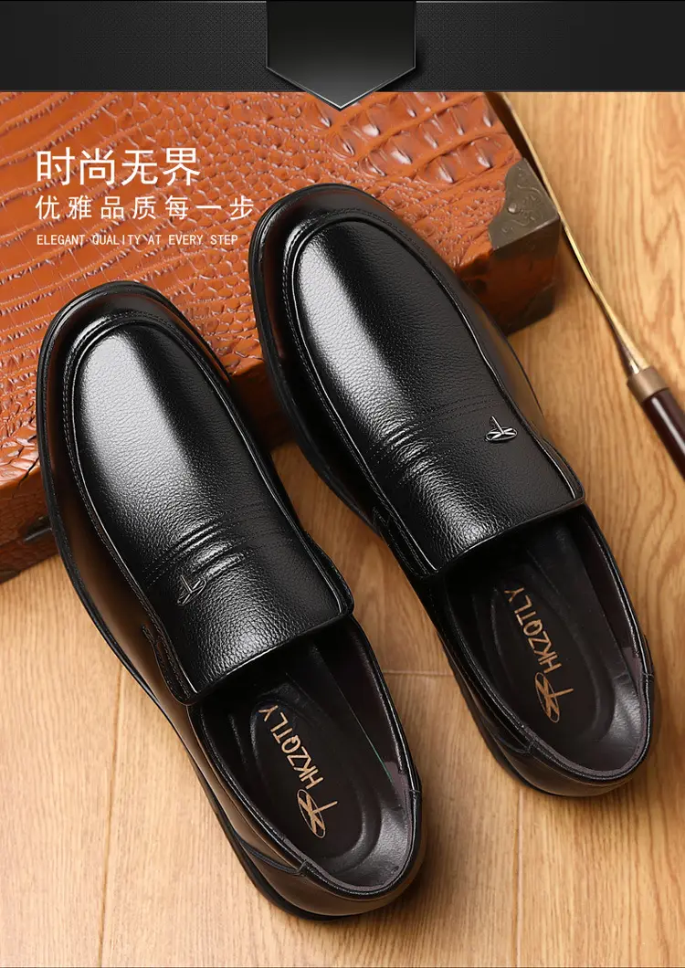 Shoes, men's leather spring breathable classic suit jacket, genuine leather, soft sole, trend of season — chobi 13