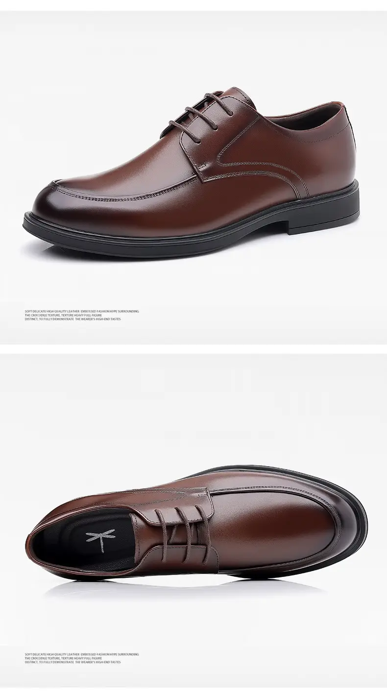 Classic suit jacket, men's autumn casual footwear, wedding shoes English style, genuine leather, soft sole — chobi 27