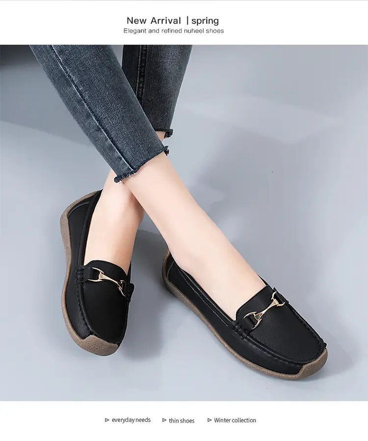 Comfortable universal “mom shoes” for summer and autumn, non-slip loafers wedge heel for work and office, non-slip sole, work shoes — chobi 31