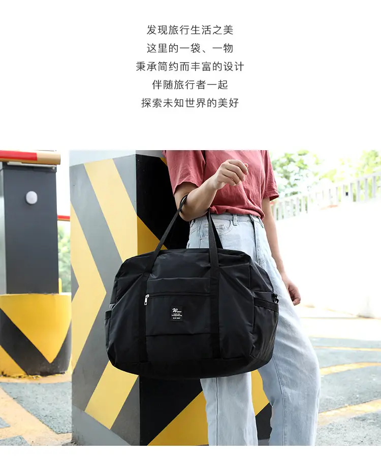 Foldable waterproof storage bag for traveling, handheld capacious suitcase, travel bag — chobi 5