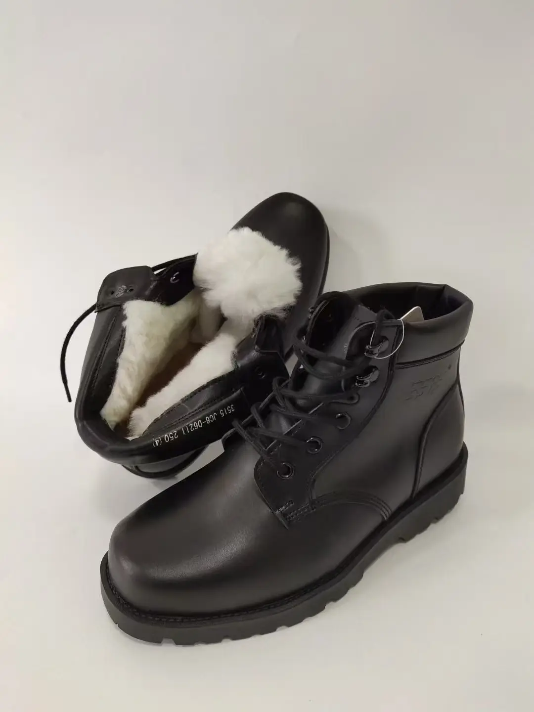 3515 Jihua winter cotton shoes men's cowhide thickened military hook wool boots plus velvet warm short boots snow boots leather boots — chobi 1