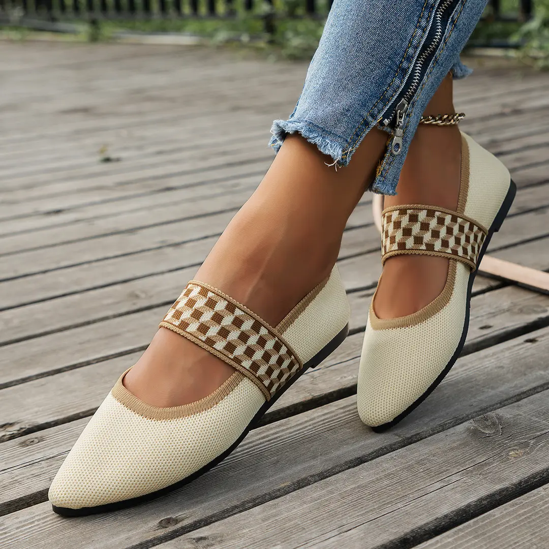 (Cross-border trading), shoes flat pointed-toe low-cut, slip-ons, breathable two-tone loafers, European style, made with flyknit technology — chobi 8