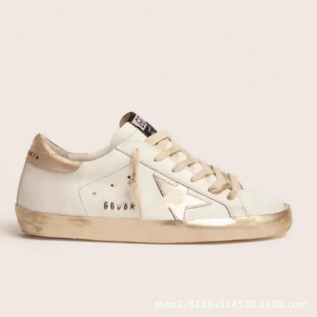 Korean version 2025 new SUPERSTAR genuine leather old retro small dirty shoes women's inner heightening star shoes dirty shoes — chobi 17
