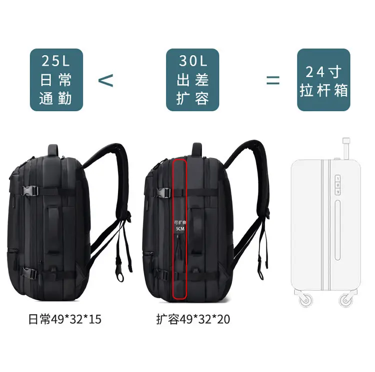 Men's backpack, capacious laptop, travel bag, shoulder bag, business version, 17 inch — chobi 5
