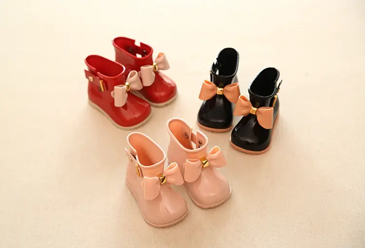 mini sed Children's bow rain boots baby rubber shoes cute rain boots girls fashion waterproof waterproof shoes rain boots a — chobi 25