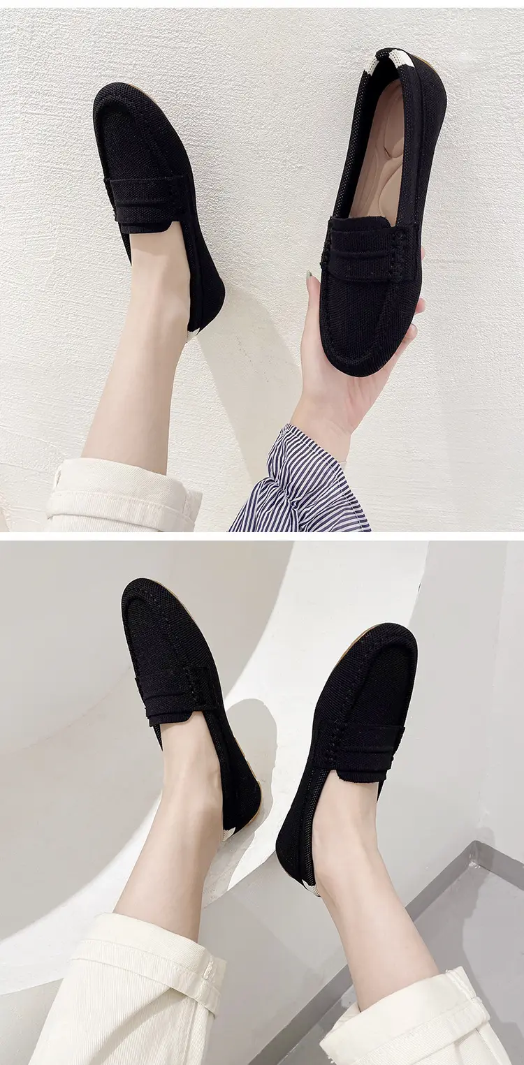 (Cross-border trading), knitted woven shoes, casual loafers, Collection Year 2025, round toe, non-slip sole — chobi 17