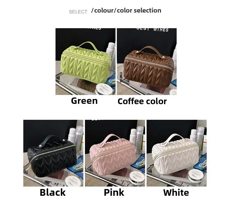 (Cross-border trading), capacious cosmetic bag for traveling, solid color retro organizer bag, city style — chobi 5