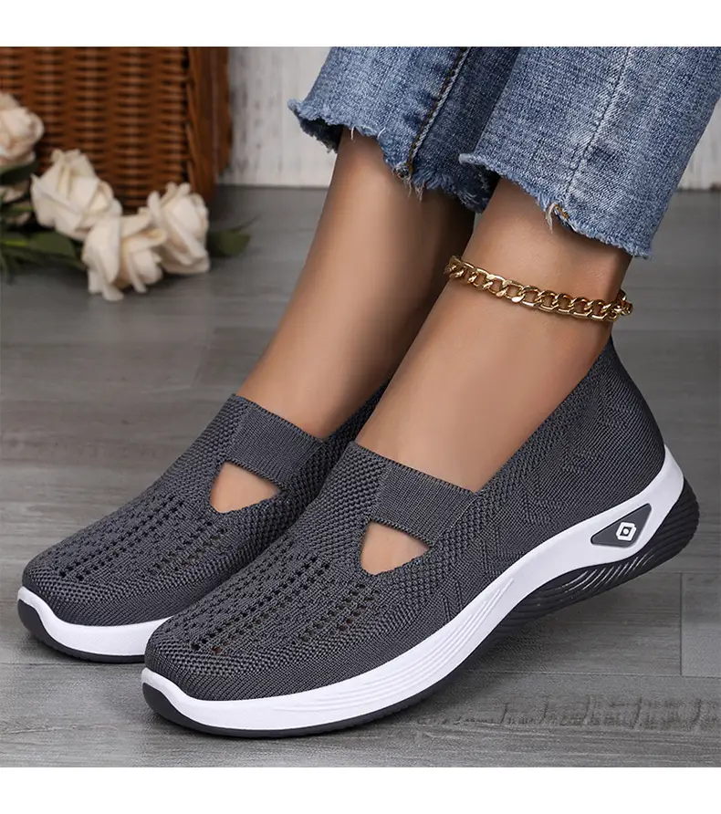 (Cross-border trading), breathable lightweight casual footwear, comfortable shoes made of mesh low-cut, plus size, made with flyknit technology, women — chobi 8