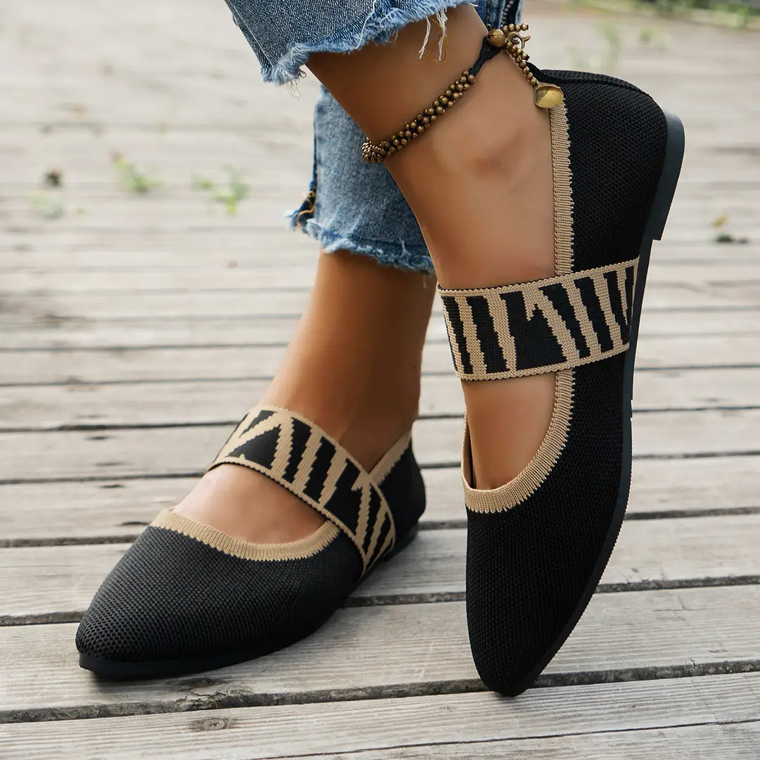 (Cross-border trading), shoes flat pointed-toe low-cut, slip-ons, breathable two-tone loafers, European style, made with flyknit technology — chobi 11