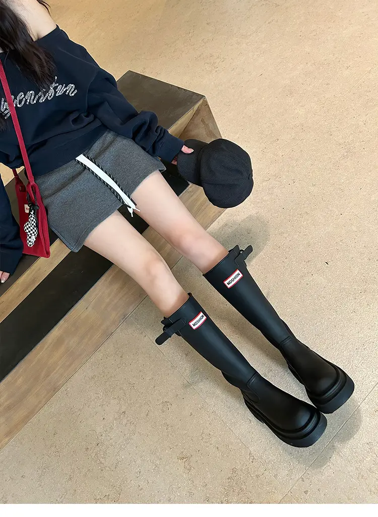 Women's red high boots for camping — chobi 17