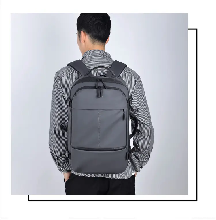 Men's capacious backpack, suitcase for traveling, equipment bag, shoulder bag, laptop, business version, 17 inch — chobi 35