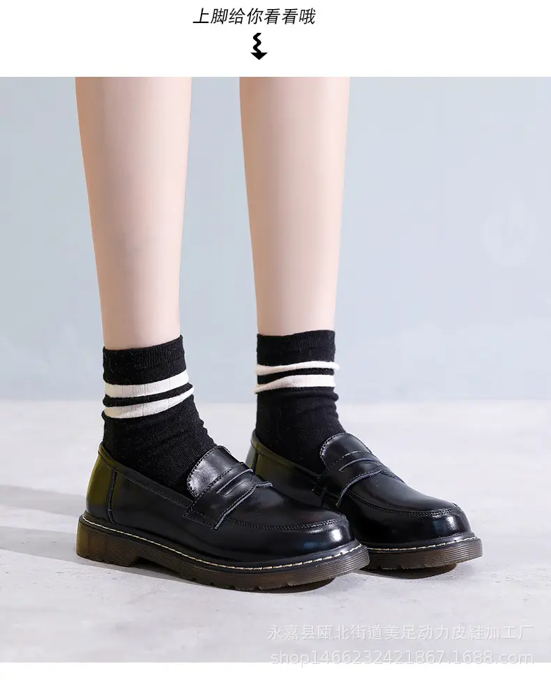 Japanese casual footwear for leisure, loafers flat, student pleated skirt, wear-resistant Mary Jane shoes, suitable for spring and autumn, easy to put — chobi 8