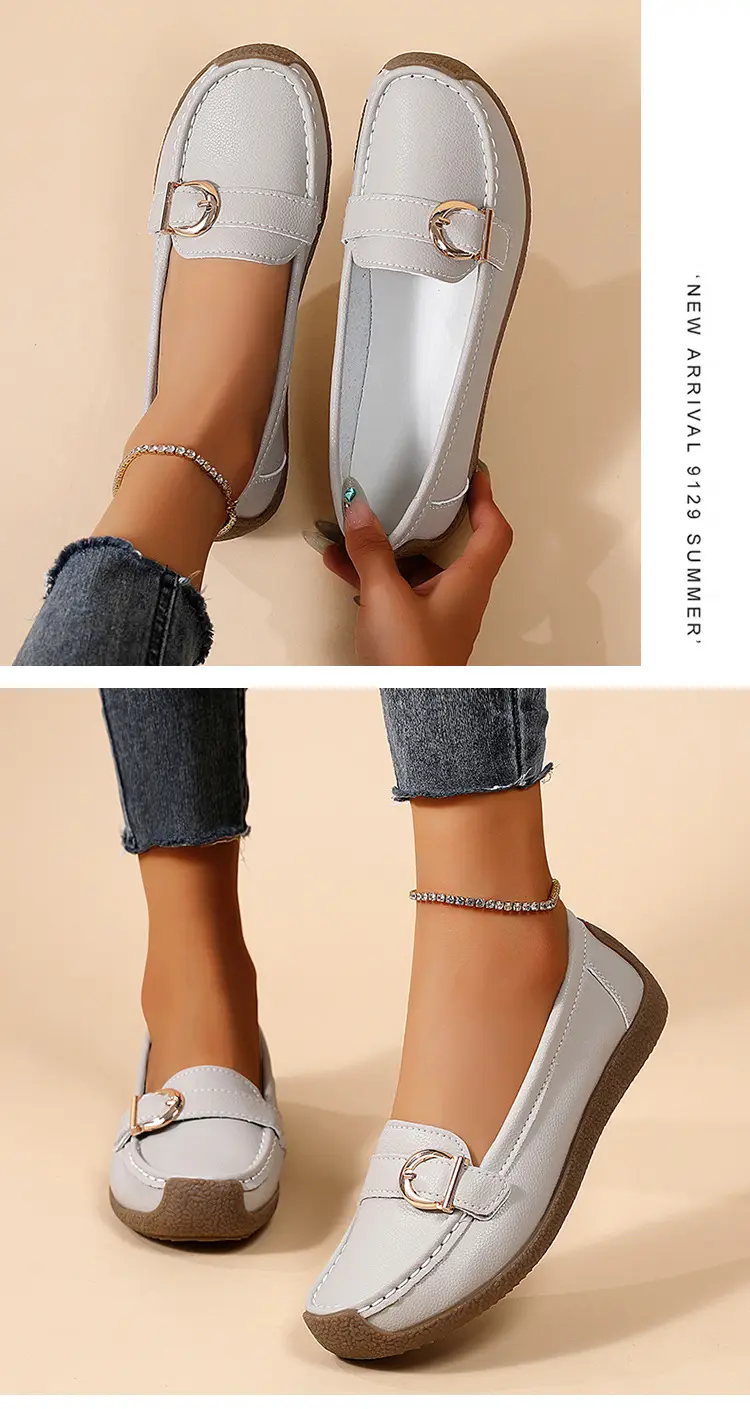 Casual women's loafers flat, comfortable “mom shoes”, Collection Year 2026, soft sole, plus size, non-slip sole — chobi 19