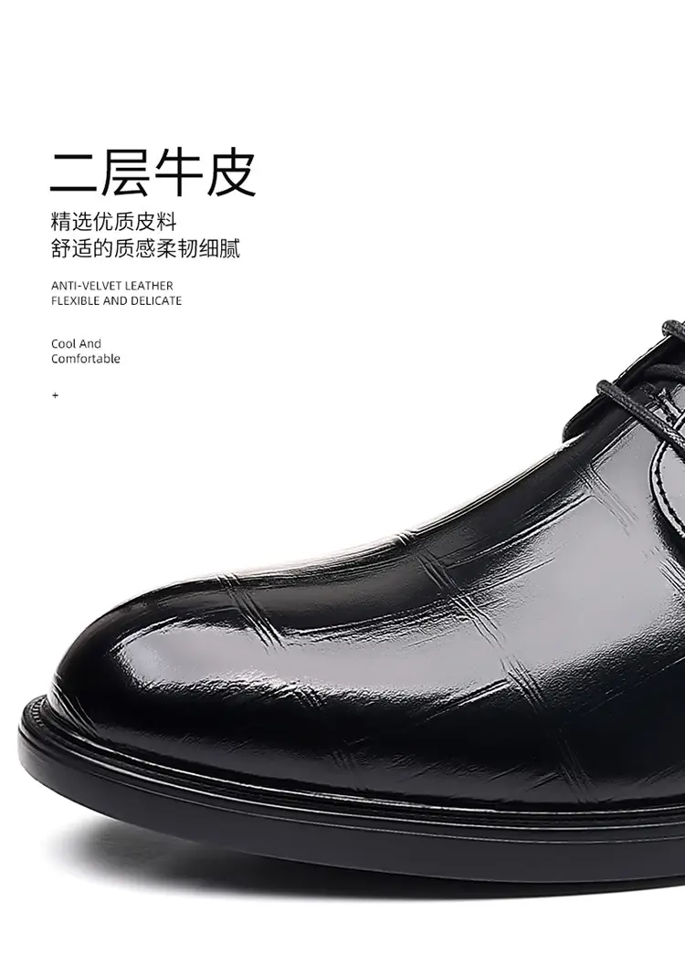 Men's autumn classic suit jacket English style, shoes pointed-toe for leisure, soft sole, genuine leather — chobi 15