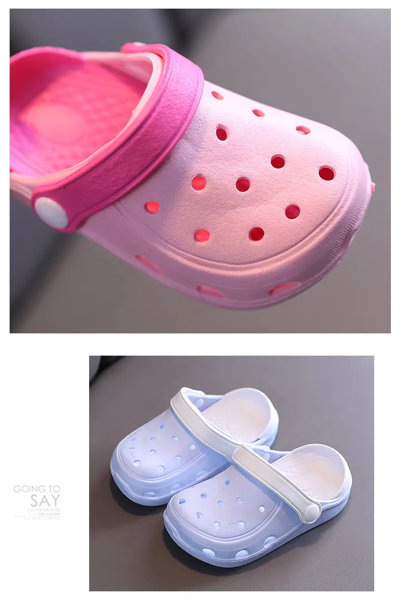 (Cross-border trading), children's beach Crocs-style slippers, breathable soft non-slip mule, closed toe — chobi 15