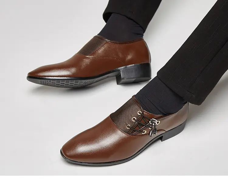 Men's classic suit jacket, universal wedding shoes, black casual footwear for leisure, plus size, dropshipping available — chobi 24