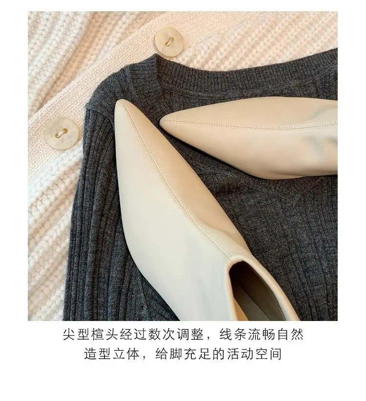 Elegant high heels pointed-toe stiletto heels, universal demi-season low boots, (Physicals), french style — chobi 10