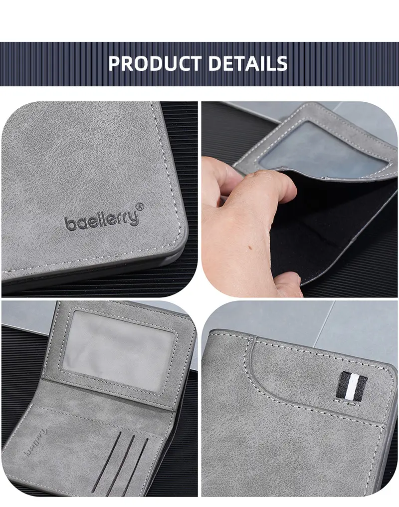 Ultra thin short small wallet, suede card holder for students — chobi 17