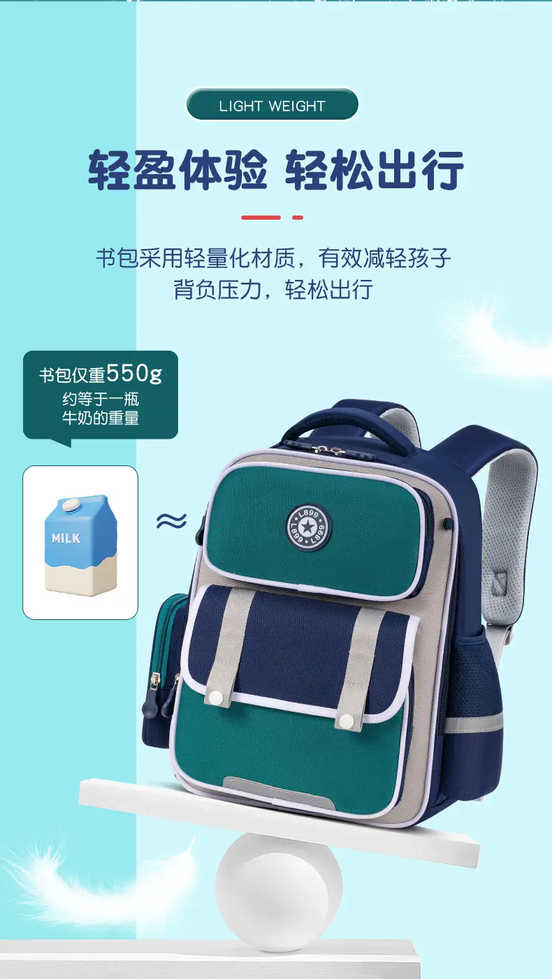 School bag for men and women, backpack, spine protection, 1-3-6 years, 6-12 years, logo printing service — chobi 12