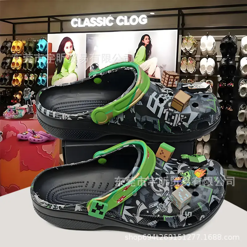 cross Children's Crocs-style slippers, children's bag, beach footwear, sandals, for teenagers, closed toe, family style — chobi 24