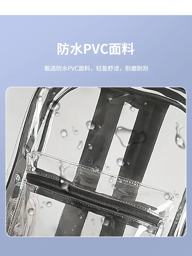Transparent backpack PVC, capacious travel school bag for traveling — chobi 5