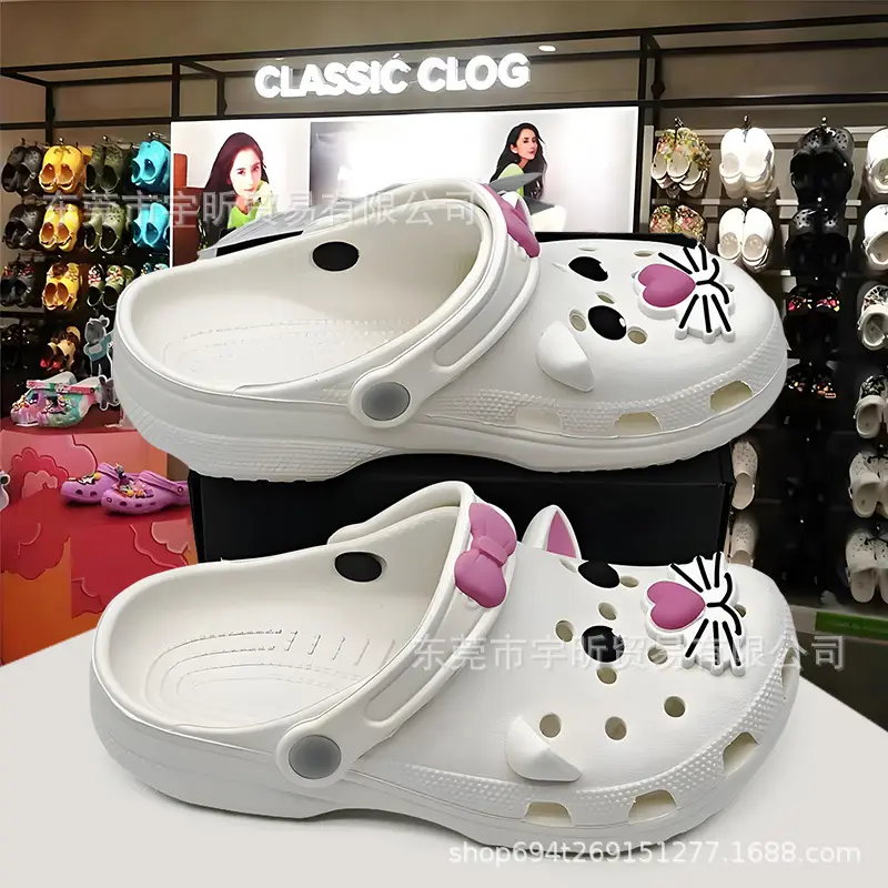 cross Children's Crocs-style slippers, children's bag, beach footwear, sandals, for teenagers, closed toe, family style — chobi 12