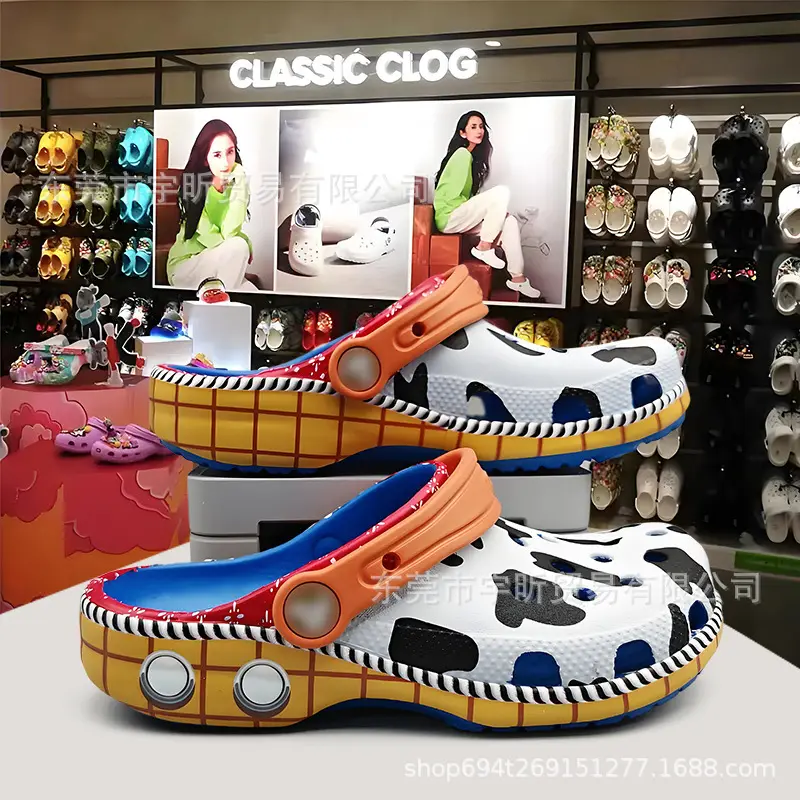cross Children's Crocs-style slippers, children's bag, beach footwear, sandals, for teenagers, closed toe, family style — chobi 11