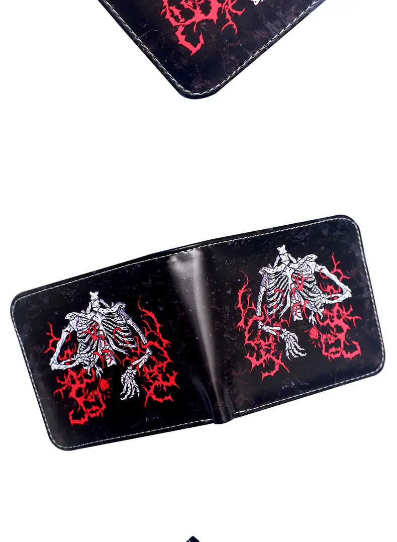 (Cross-border trading), wallet, short cartoon skull with zipper, new collection — chobi 16