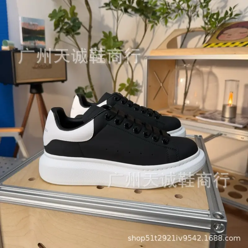 (Cross-border trading), universal casual white sneakers platform with hidden heel for men and women, extra thick chunky platform — chobi 5